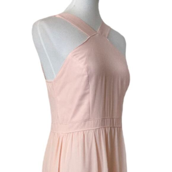 Lulu’s Evening Gown Halter Neck Maxi Sleeveless Chiffon Peach Pink Women’s Large - Picture 7 of 14